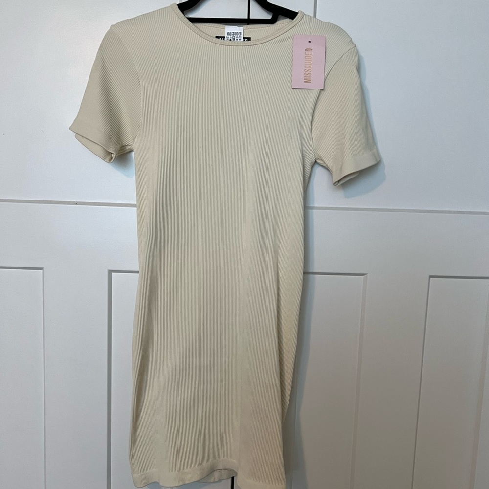 NWT- Missguided Tan, T-shirt bodycon dress
